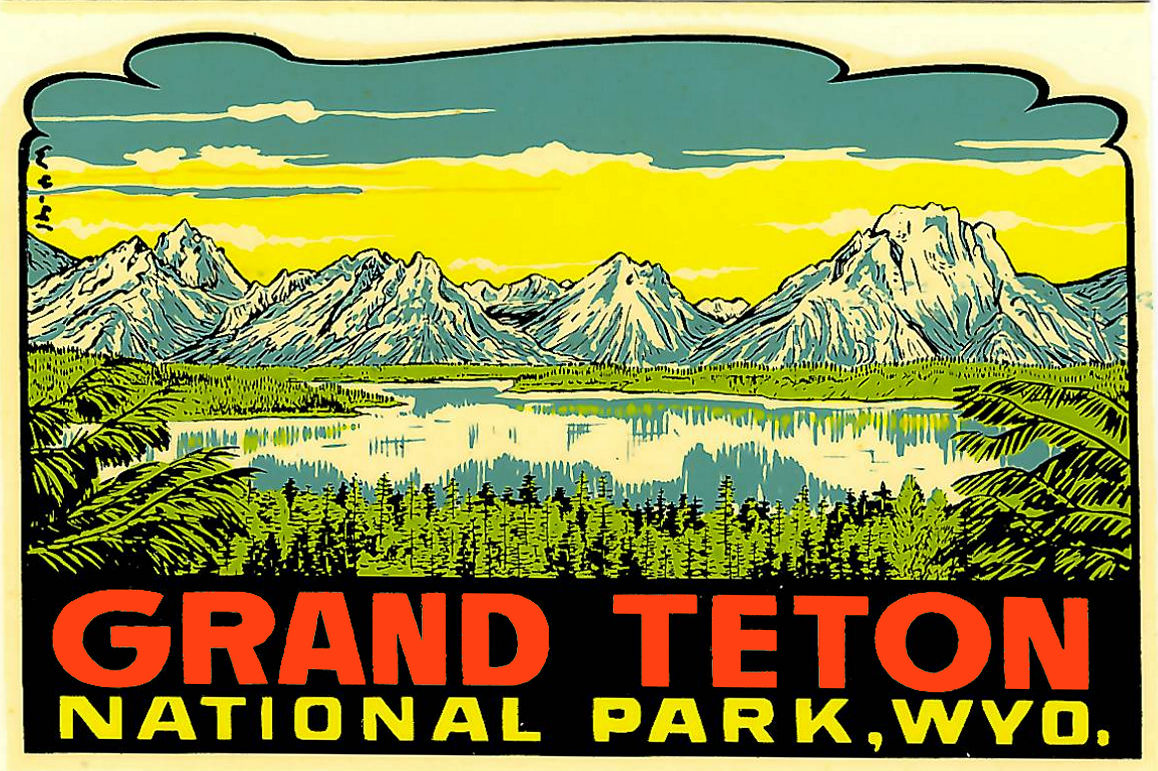 (image for) Wyoming (6) Grand Teton National Park Vintage Vacation Sticker